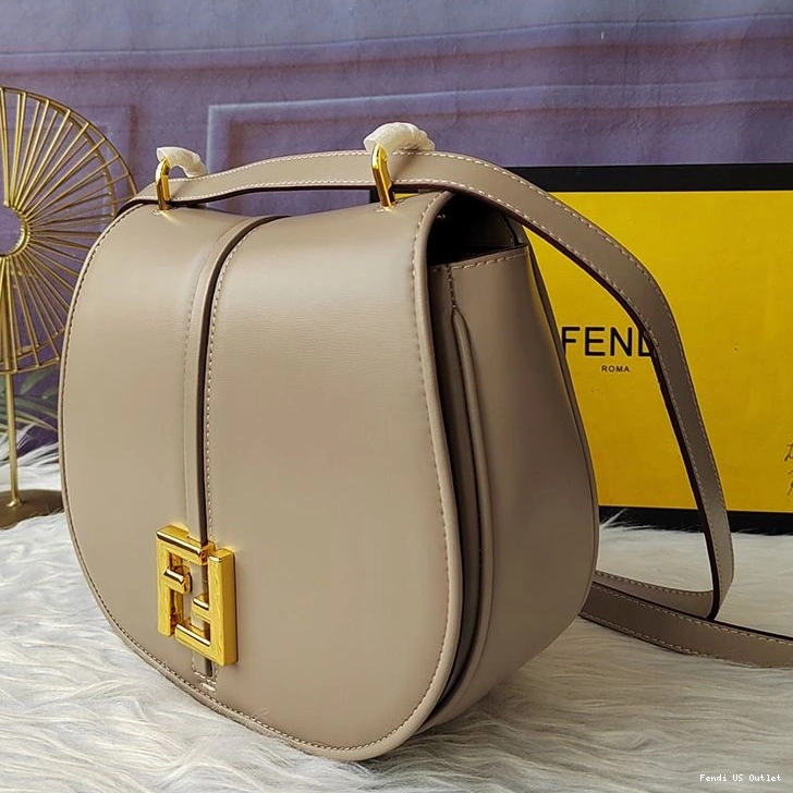 Cheap HOT Fendi In C'mon Leather Bag Grey Medium Calf 0803